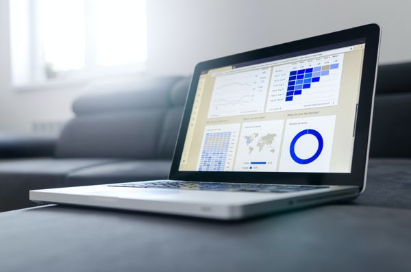 graphs visible on computer screen